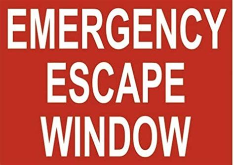 emergency escape window sign