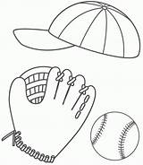 Coloring Baseball Glove Sports Pages Cap Balls Ball Drawing Rugby Softball Kids Hat Bat Sport Father Color Printable Cliparts Print sketch template