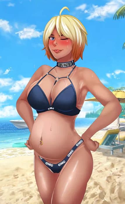 Rule 34 Andrealphus Beach Belly Big Belly Big Breasts