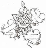 Heart Tattoo Roses Drawings Drawing Sketch Hearts Designs Draw Rose Flowers Tattoos Coloring Flower Sketches Adult Paintingvalley Side sketch template
