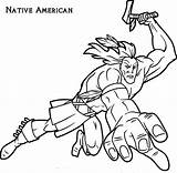 Coloring Native American Tomahawk Attacking Drawing Warrior Indian Pages Getdrawings Kids sketch template