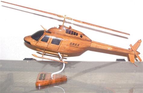 bell      jet ranger wood helicopter model bell  wooden desktop mahogany
