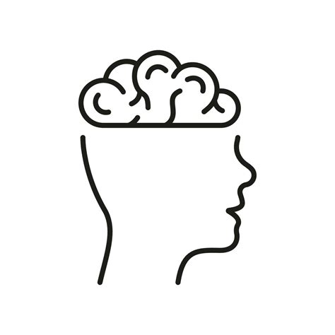 mensch gehirn linie piktogramm medizinisch neurologie psychologie