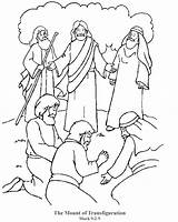 Transfiguration Transfiguracion Disciples Preschool Lessons Sends Tran Luke Appears Matthew Study sketch template