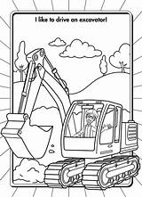 Blippi Excavator Colouring Tractor Driving Dinosaurs sketch template
