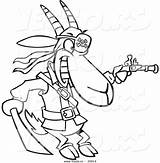 Pistol Pirate Goat Outlined sketch template