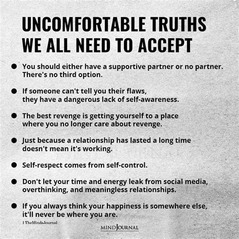 uncomfortable truths we all need to accept deep quotes