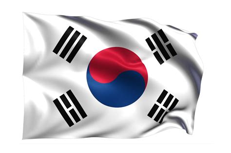 south korea waving flag realistic transparent background  png