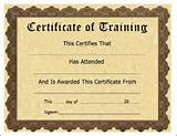 Free Training Certificate Template Photos