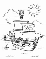 Coloring Pirate Ship Pages Kids Drawing Pearl Printable Crew Simple Treasure Chest Pirates Clear Sea Thermometer Its Sunken Color Print sketch template