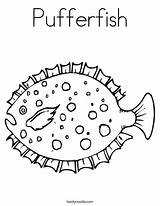 Puffer Blowfish sketch template