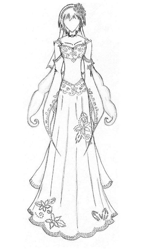 anime manga clothes wedding dress coloring pages coloring pages