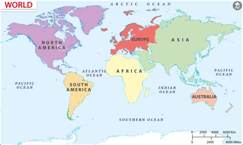 world continents map contients   world