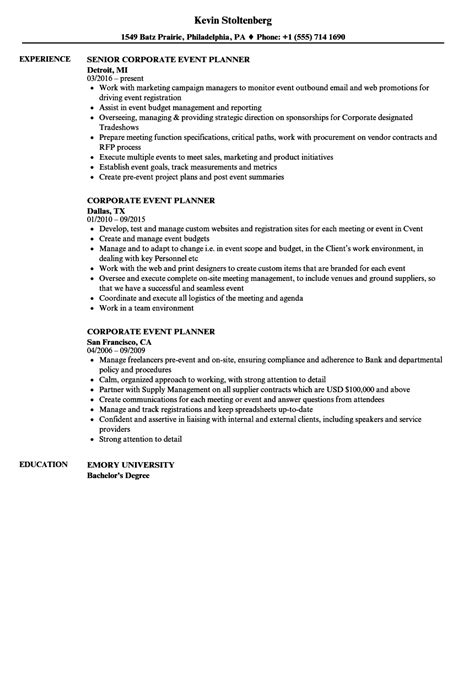 sample resume  event management job  document template