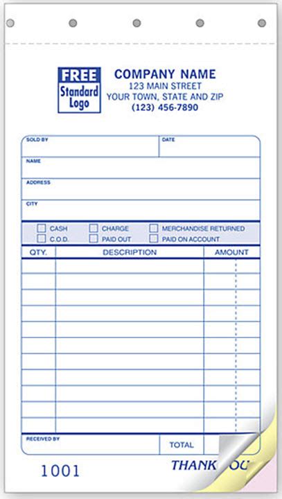 classic small sales slips  sales slips