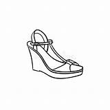 Wedge Sandal Outline sketch template