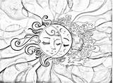 Coloring Moon Sun Pages Mandala Printable Adult Adults Star Color Sheets Behance Luna Google Getdrawings Drawing Getcolorings Choose Board sketch template