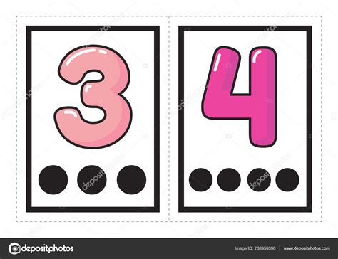 printable flash card collection numbers  number dots