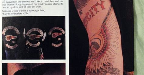 Hells Angels Motorcycle Tattoo Magazine Article And Photo