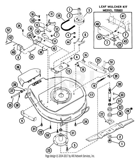 ariens   rme hp bs electric  deck parts diagram  mower