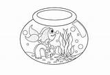 Coloring Fish Bowl Drawing Pages Empty Printable Jar Tank Animal Getdrawings Popular Coloringhome sketch template