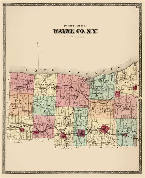 county maps wayne county  york ny  dg beers