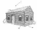 Log Cabins Easy Pages Cabin Coloring Template Sketch sketch template