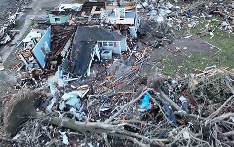 unbelievable drone footage  kentucky tornado devastation