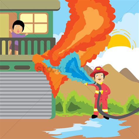 fireman putting  fires clip art