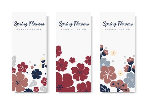 colorful flower card template set   vectors clipart