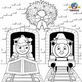 Thomas Coloring Christmas Pages Tank Engine Train Friends Colouring Kids Percy Ben Bill Winter Kindergarten Printable Preschool Sheets Snow Activities sketch template