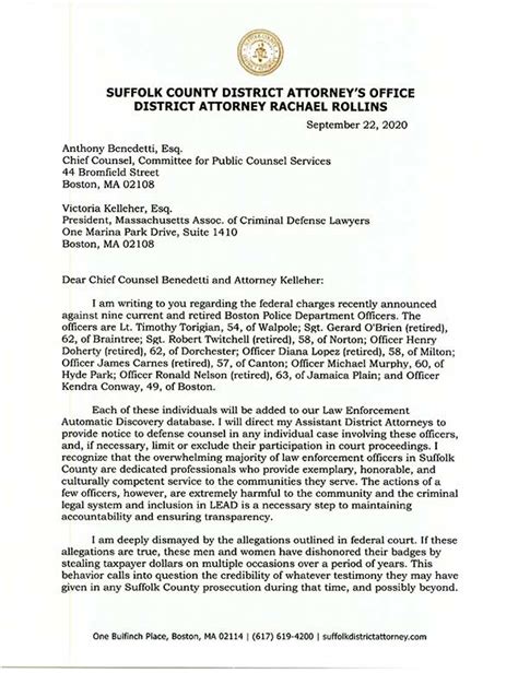 letter  suffolk county district attorney massachusetts