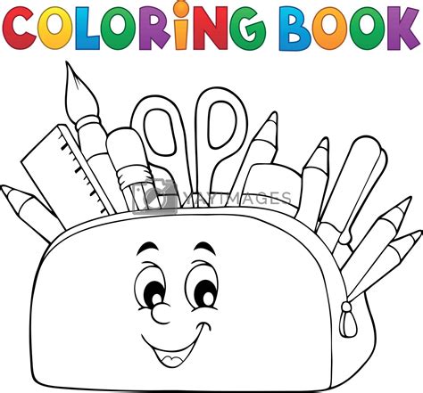 coloring book pencil case theme   clairev vectors illustrations