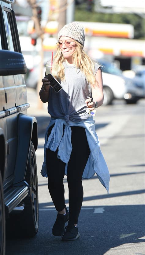 hilary duff in a stocking cap out in los angeles 02 07 2018