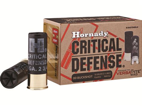 hornady critical defense ammo  ga    buckshot box