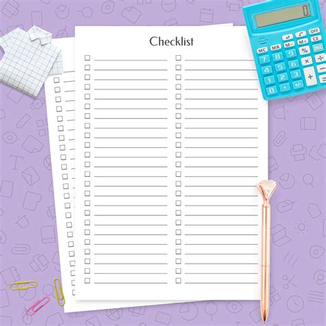 blank checklist printable