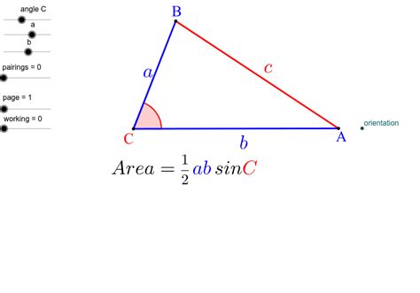 Trigonometry Area Formula – Geogebra
