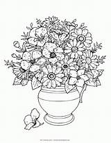 Coloring Pages Flower Flowers Complex Vase Kids Color Fun Print Adult Coloringhome Recognition Creativity Ages Develop Skills Focus Motor Way sketch template