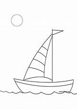Drawing Kids Boat Drawings Easy Cute Coloring Draw sketch template