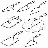 Masonry Trowel Vector Illustrations Stock Set sketch template