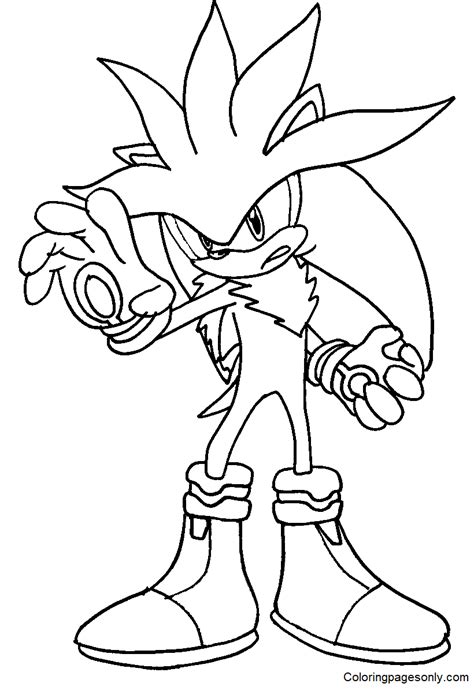 silver sonic coloring pages