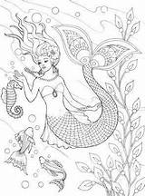 Mermaid Mermaids Siren Meerjungfrau Dover Publications Erwachsene Malvorlagen Haven Fuer Mandalas Dibujos Doverpublications антистресс Adultos Sirena sketch template