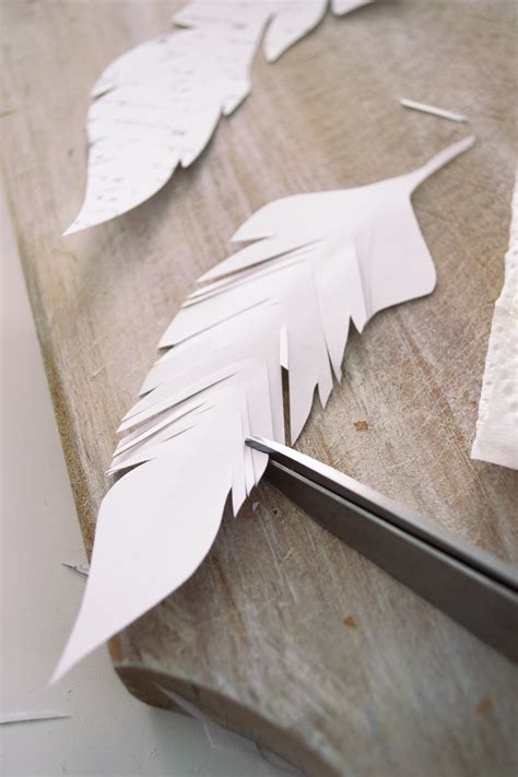 diy french script paper feathers project  printable handmade