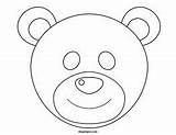 Coloring Mask Bear Printable Masks Template sketch template