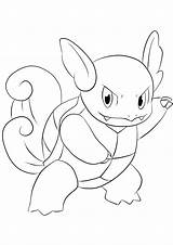 Pokemon Coloring Wartortle Pages Generation Color Printable Kids sketch template