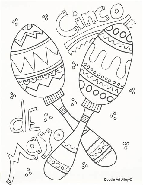 cinco de mayo coloring worksheet   coloring pages doodle art