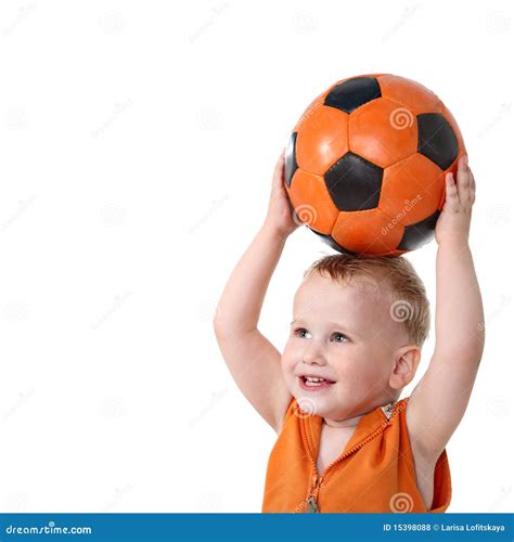 happy kid holding soccer ball stock photo image  expression