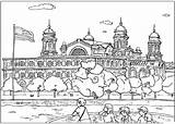 Ellis Island Coloring York Pages Colorkid City sketch template