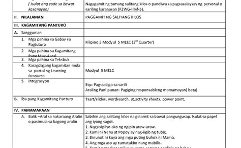 a detailed lesson plan in filipino i 2docx banghay aralin ng images
