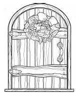 Fairy Door Coloring Pages Doors Christmas Adult Craft Printable Burning Wood Houses Pheemcfaddell Elf sketch template